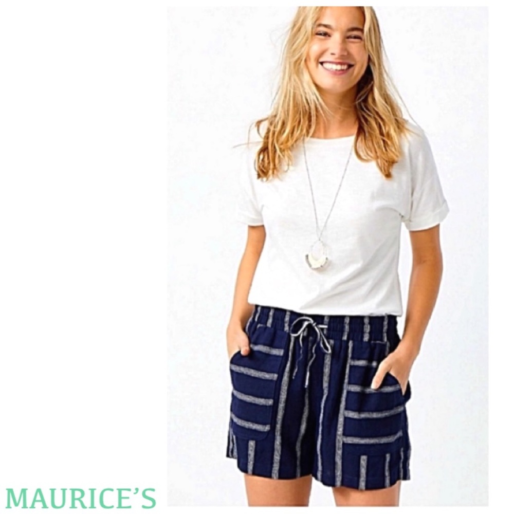 🌟 MAURICES High Rise Weekender Shorts Relaxed Lightweight Linen HighRise NWT$40 - Picture 1 of 6
